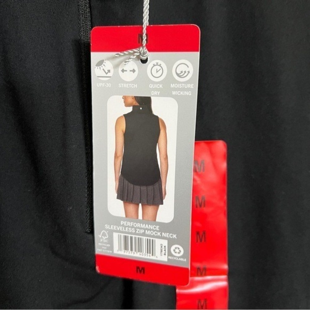 IZOD Performance Womens Medium Black Sleeveless Shirt Golf Tennis Polo‎ Sport - Picture 5 of 8